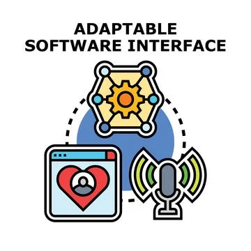 Adaptable software interface connecting user experience and communication t.. 库存插图