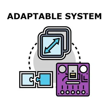 Adaptable system architecture with connected components Stock Illustration