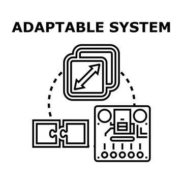 Adaptable system architecture with connected components Stock Illustration