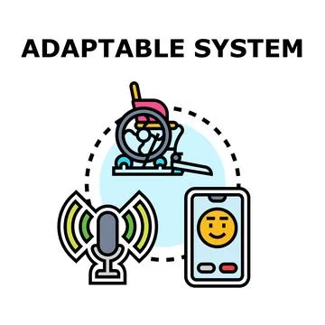 Adaptable system concept with assistive accessibility technology Stock Illustration