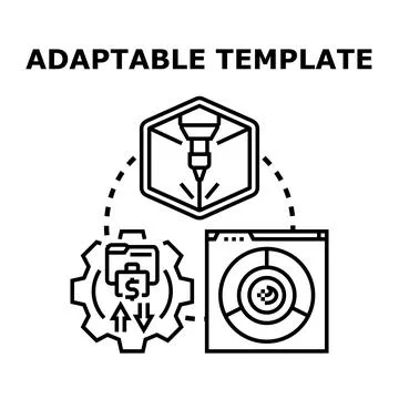 Adaptable template concept for business process design Stock Illustration