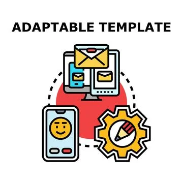 Adaptable template concept for responsive web design Stock Illustration
