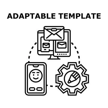 Adaptable template concept for responsive web design Stock Illustration