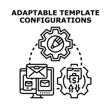 Adaptable template configurations concept vector illustration Stock Illustration