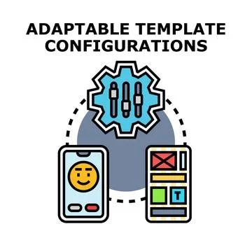 Adaptable template configurations for mobile app development イラスト素材