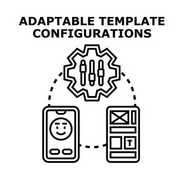 Adaptable template configurations for mobile app development 库存插图