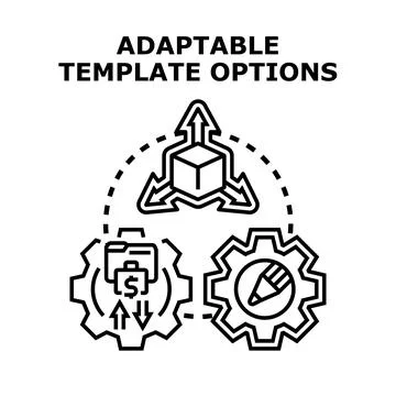 Adaptable template options with customized settings concept Stock Illustration