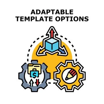 Adaptable template options with customized settings concept Stock Illustration