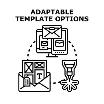 Adaptable template options for email marketing design Stock Illustration