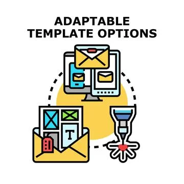 Adaptable template options for email marketing design Stock Illustration