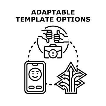 Adaptable template options vector concept illustrating choices Stock Illustration