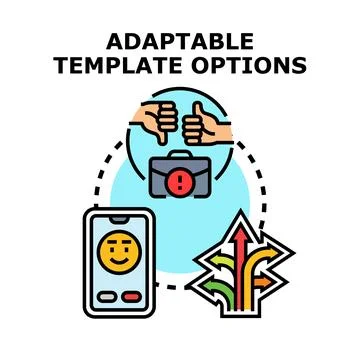 Adaptable template options vector concept illustrating choices Illustrazione stock