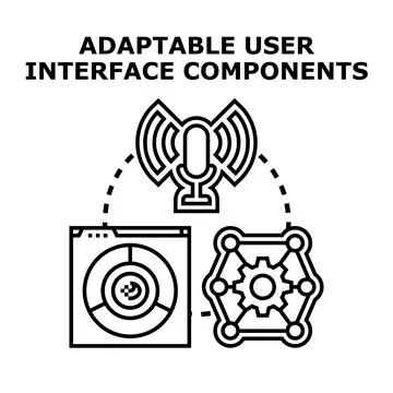 Adaptable user interface components concept vector illustration Illustrazione stock