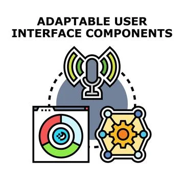 Adaptable user interface components concept vector illustration Stock Illustration
