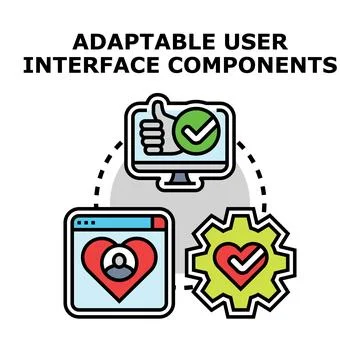 Adaptable user interface components concept with feedback Stock Illustration