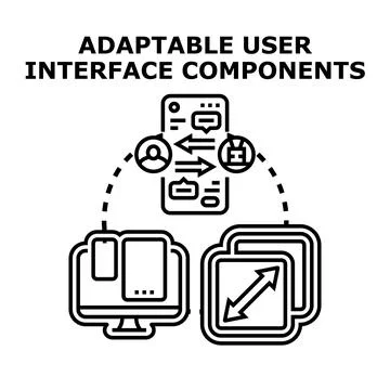 Adaptable user interface components concept Stock Illustration