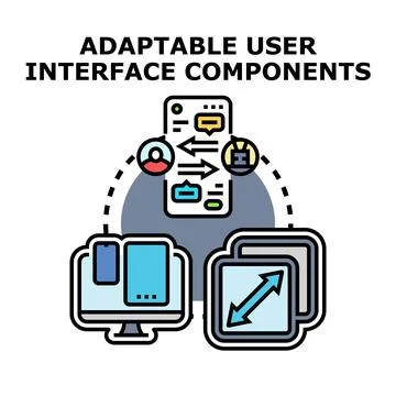 Adaptable user interface components concept Stock Illustration