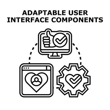 Adaptable user interface components concept with feedback Stock Illustration