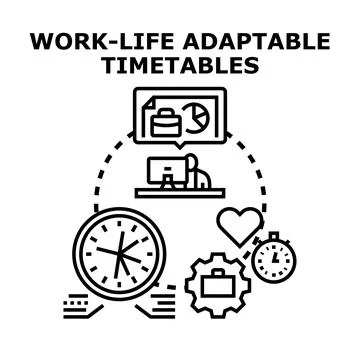 Adaptable work life timetable planning for balance Stock Illustration