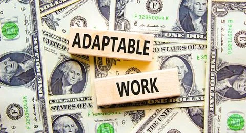 Adaptable work symbol. Concept words Adaptable work on beautiful wooden blo.. Stock Photos