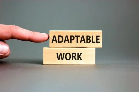 Adaptable work symbol. Concept words Adaptable work on beautiful wooden blo.. Stock Photos