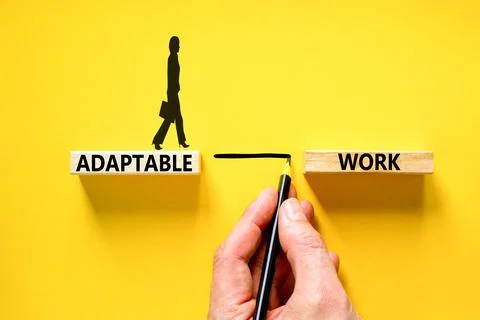 Adaptable work symbol. Concept words Adaptable work on beautiful wooden blo.. Stock Photos
