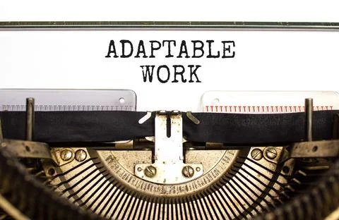 Adaptable work symbol. Concept words Adaptable work typed on beautiful old .. Stock Photos