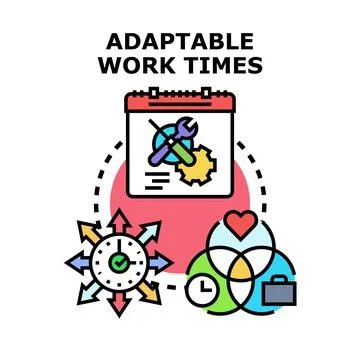 Adaptable work times concept vector illustration Illustrazione stock