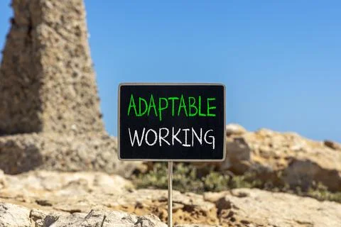 Adaptable working symbol. Concept words Adaptable working on beautiful yell.. Stock-Fotos
