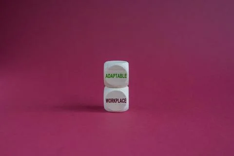 Adaptable workplace symbol. Concept words Adaptable workplace on wooden cubes Stock Photos