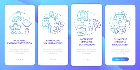 Adaptation challenges blue gradient onboarding mobile app screen Stock Illustration