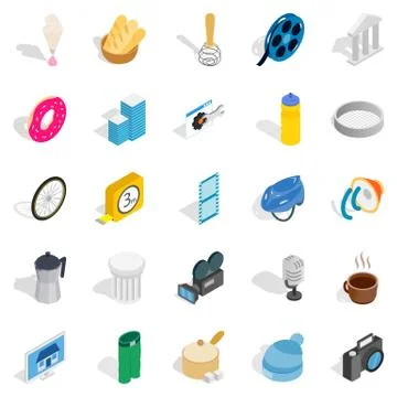 Adaptation icons set, isometric style Stockillustratie