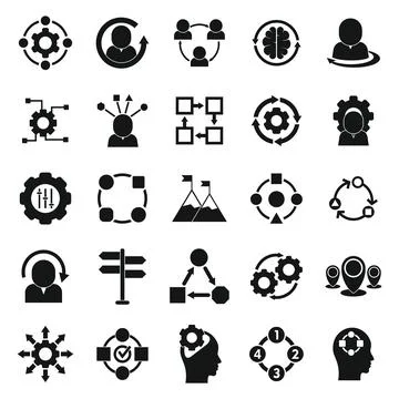 Adaptation icons set simple . Change adapt Stock Illustration