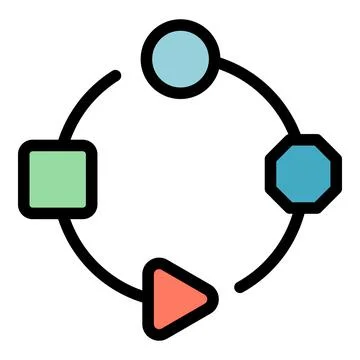 Adaptation process icon color outline vector 库存插图