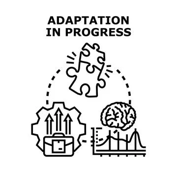Adaptation progress concept illustrating business development Stock Illustration