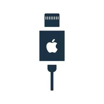 Adapter, apple, bus, cable, connector icon. Simple editable vector graphics. Illustrazione stock