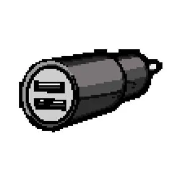Adapter car charger wireless pixel art vector illustration Stock Illustration