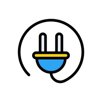 Adapter flat color icon Stock Illustration