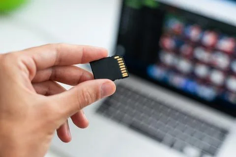 Adapter, micro sd card chip Stock Photos