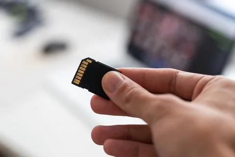 Adapter, micro sd card chip Stock Photos