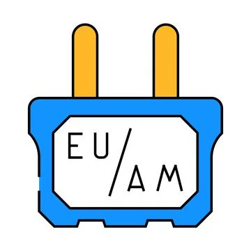 Adapter socket icon color illustration Stock Illustration