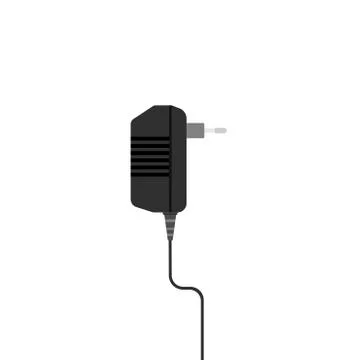 Adapter socket unplugged equipment power charger flat icon isolated on white 스톡 일러스트