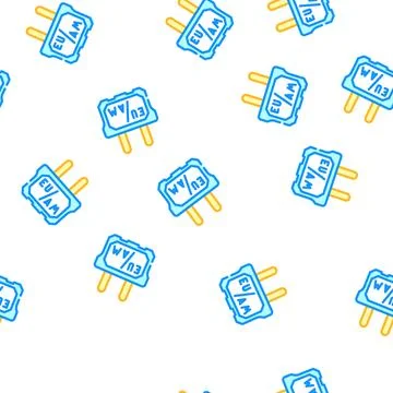 Adapter socket vector seamless pattern Stock Illustration