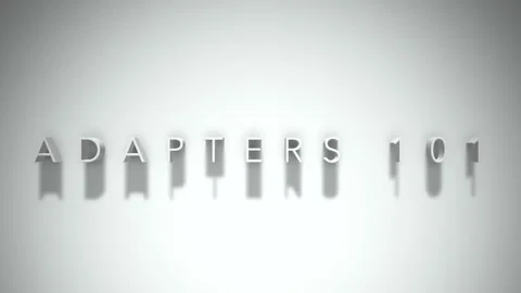 Adapters 101 3D title animation with shadows on a white background Stock Footage 298002198
