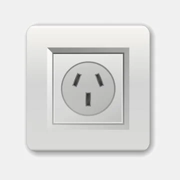 Adapters. Isolated electrical equipment on wall. Type I. Mainly used in Stock Illustration