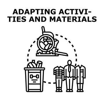 Adapting activities and materials for inclusive environments Illustrazione stock