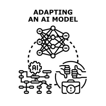 Adapting artificial intelligence model for business optimization 스톡 일러스트