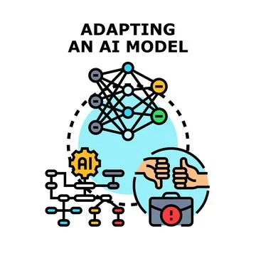 Adapting artificial intelligence model for business optimization Stock Illustration