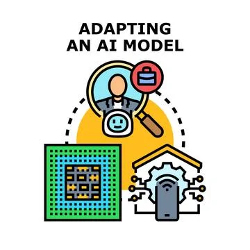 Adapting an artificial intelligence model for personalized solutions Stock Illustration