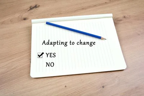 Adapting to change checklist on notepad Stock Photos